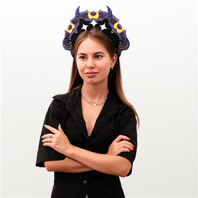 Ободок кокошник «Тёмный», фетр