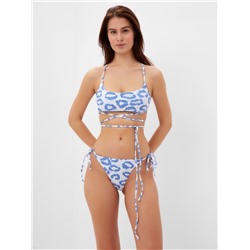 Купальник раздельный с завязками женский MIST, размер L, голубой