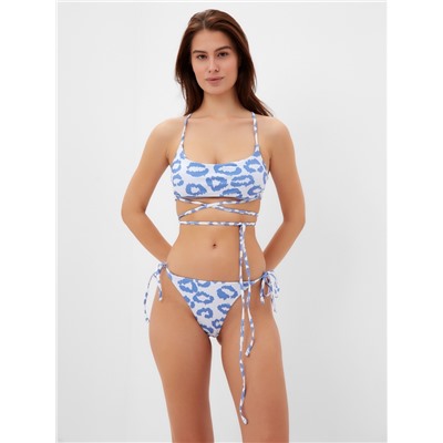 Купальник раздельный с завязками женский MIST, размер L, голубой