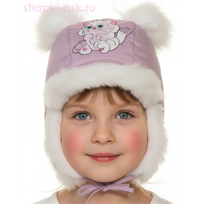 211-З Кошечка Ушанка для девочки (48-50)