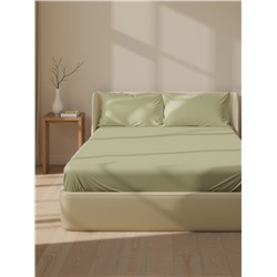 Простыня на резинке 1.5-спальная SL Home, 140×200+30 см, оливковая, модал
