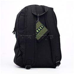 Рюкзак "Street Basic" 16,8 л, черно-зел. 40х28х15см., мягкий, 1 секц. молния универс.