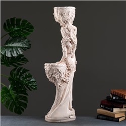 Фигура с кашпо «Девушка», 1.2 л, 900 мл, 20×29×96 см, гипс, бежевая