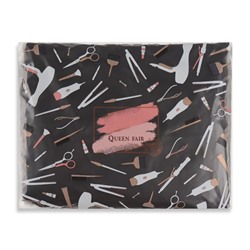 Пеньюар парикмахерский, двусторонний, 140×100 (±1) см, серебристый/чёрный