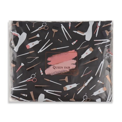 Пеньюар парикмахерский, двусторонний, 140×100 (±1) см, серебристый/чёрный