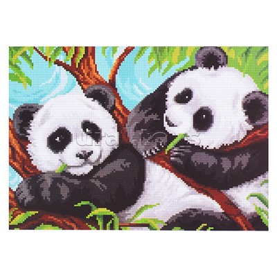 Кристальная (алмазная) мозаика 35х25 "Две панды"