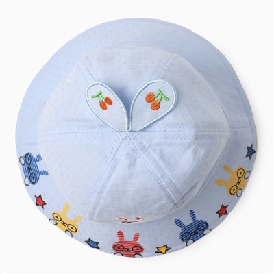 Панама детская «Зайки» MINAKU, цвет голубой, размер 50