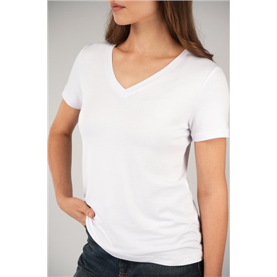 Женская футболка из вискозы с V-вырезом Happyfox