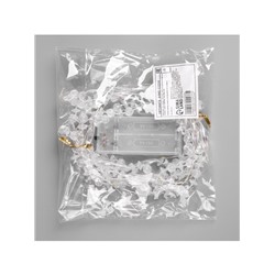 Гирлянда «Нить» 2 м роса с насадками «Бусины», IP20, нить серебристая, 20 LED, батарейки AAx2 (не в комплекте), 2 режима, свечение тёплое белое