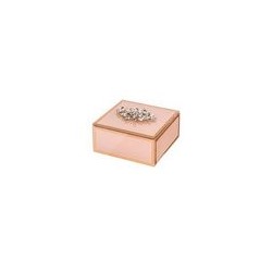 Шкатулка 12*12*8см BROOCH, цвет бежевый, МДФ, стекло