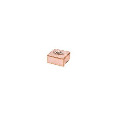 Шкатулка 12*12*8см BROOCH, цвет бежевый, МДФ, стекло