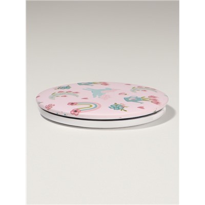 Зеркало складное «Нежное», d=7.3 см, с увеличением х2, розовое