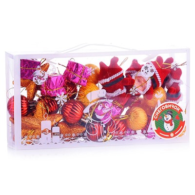 Набор новогодних украшений "Неповторимый" (32шт*3см) в коробке