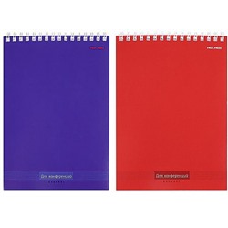 Блокнот на спирали А5 60л клетка "ДЛЯ КОНФЕРЕНЦИЙ" ассорти Б60-5737 Проф-Пресс