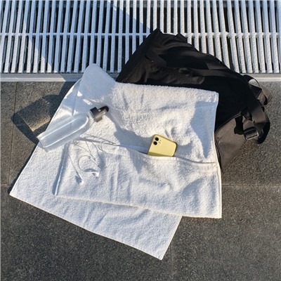 Полотенце махровое для тренировок LoveLife Active 50×100 см, 100% хлопок, 360 г/м², белое