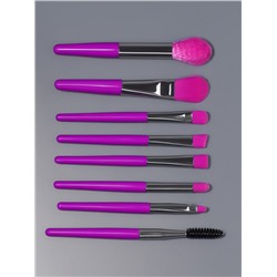 Набор кистей для макияжа COLOR POWER, 8 шт., чехол, фиолетовый
