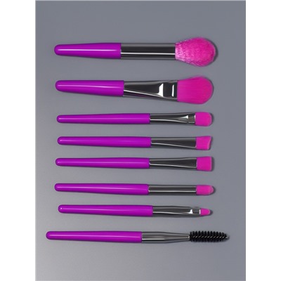 Набор кистей для макияжа COLOR POWER, 8 шт., чехол, фиолетовый