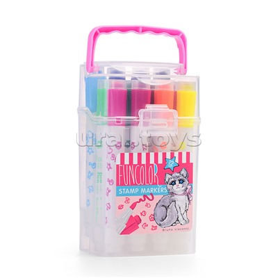 Фломастеры-штампики "Funcolor" 12цв. в пластиковом пенале