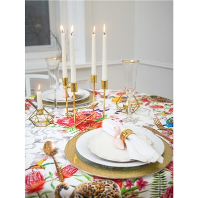 Скатерть «Экзотический сад» d=220±3 см,100% хлопок, саржа 190 г/м²