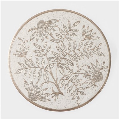 Салфетки сервировочные на стол Доляна «Ботаника», 2 шт., d=38 см, бежевые