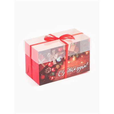 Коробка для капкейка «С Новым годом», 16×8×10 см