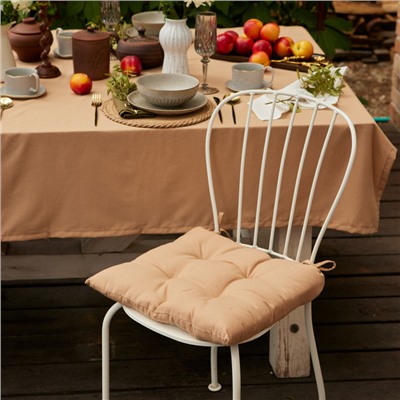 Подушка на стул «Этель» ECO, 42×42 см, бежевая