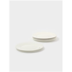 Тарелки Доляна White Label, набор 4 шт., d=20 см, фарфор, белые