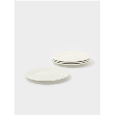 Тарелки Доляна White Label, набор 4 шт., d=20 см, фарфор, белые