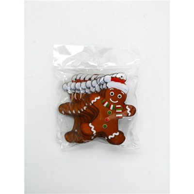 Подвеска новогодняя деревянная «Печенька», набор 10 шт.