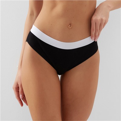 Трусы женские слипы MINAKU рубчик, набор 3 шт., размер 40-42, чёрные