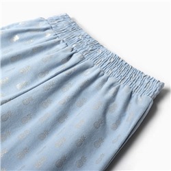 Пижама детская из фланели (рубашка, брюки) KAFTAN «Ананасы», рост 110-116 см, голубая