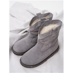 Казаки женские серые на меху, войлок