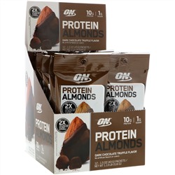 Optimum Nutrition, Белки из миндальных орехов, трюфель из темного шоколада, 12 пакетиков по 1,5 унции (43 г).