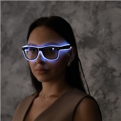 Светодиодные очки «Классика», 14.5×5.2×14 см, батарейки ААx2 (нет в комплекте), 3 режима, свечение белое