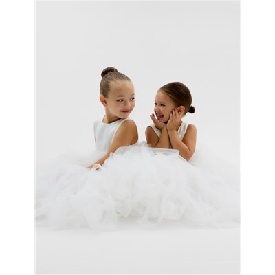 Платье нарядное для девочки KAFTAN, рост 134-140, белое