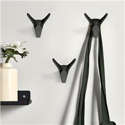 Крючок мебельный CAPPIO HORN, двухрожковый, цвет черный