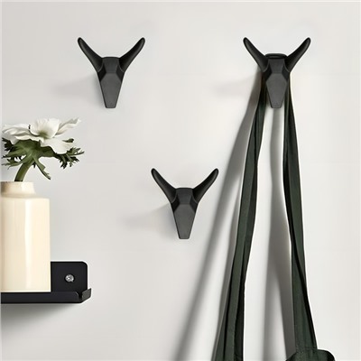 Крючок мебельный CAPPIO HORN, двухрожковый, цвет черный