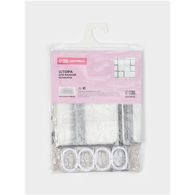 Штора для ванной комнаты Доляна «Квадраты», 180×180 см, PEVA