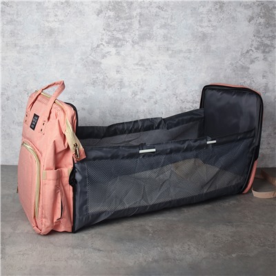 Рюкзак женский для мам, сумка на коляску для прогулок 31х20х40 см коралловый / MX-2 /трансформер