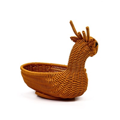 Корзина плетёная для хранения «Олень», 30×23×30 см, пластиковая, коричневая