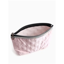 Косметичка на молнии простая, мягкая, розовая