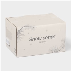 Кружка новогодняя Доляна Snow cones, 370 мл, 14.5×10.8×7.2 см, керамика, белая