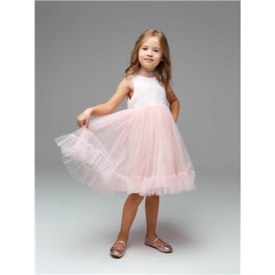 Платье нарядное детское MINAKU: PartyDress со стойкой цвет розовый, р-р 116