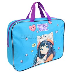 Папка для тетрадей, ИЗО и технологии "NekoGirl" A4 (35x27x7 см) текстильная