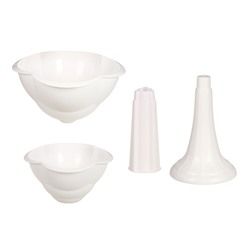 Клумба пластиковая, 2 яруса, d=25–55 см, высота бортика 87 см, на высокой ножке, белая