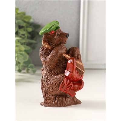 Фигурка гипс «Медведь с балалайкой», 12×7 см, коричневый
