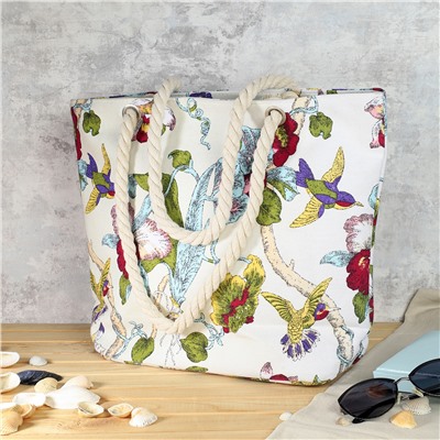 Сумка пляжная на молнии 45х32х14 см Калибри / BB10 /уп 1/