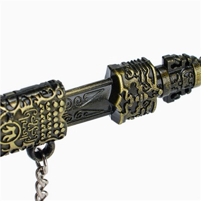 Макет оружия «Сувенирный меч в стиле аниме. Защита», подвесной, брелок, 28 см, чёрный с золотом