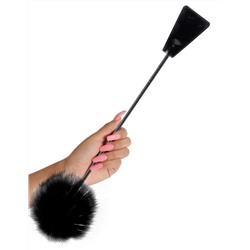 Черный стек Feather Crop с пуховкой на конце - 53,3 см.