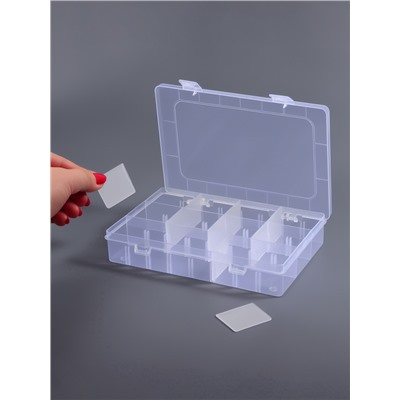 Органайзер для хранения мелочей, с подвесом, 12 ячеек, 14×12×3.3 см, прозрачный